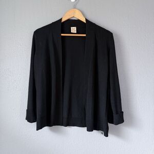 Faded Glory Open Knit Cardigan Black Sz M 8-10 casual Boho